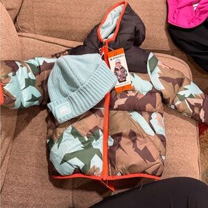 Snozu Camouflage and Mint Coat with Hat